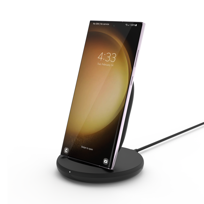 15W Wireless Charging Stand + QC 3.0 24W Wall Charger, Black, hi-res